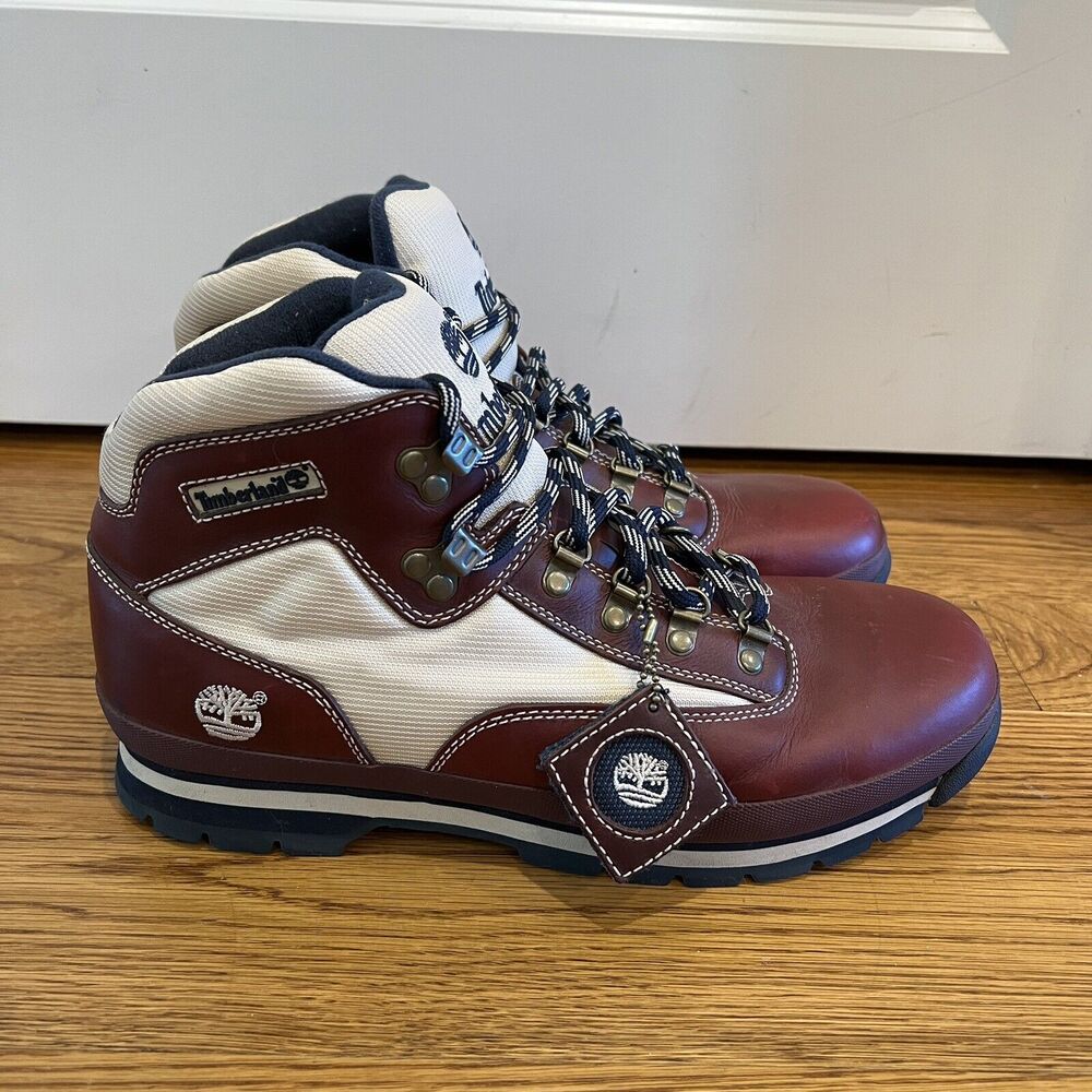 Timberland Hiker Leather and Off White Boots Size‎ 12M *barely worn*